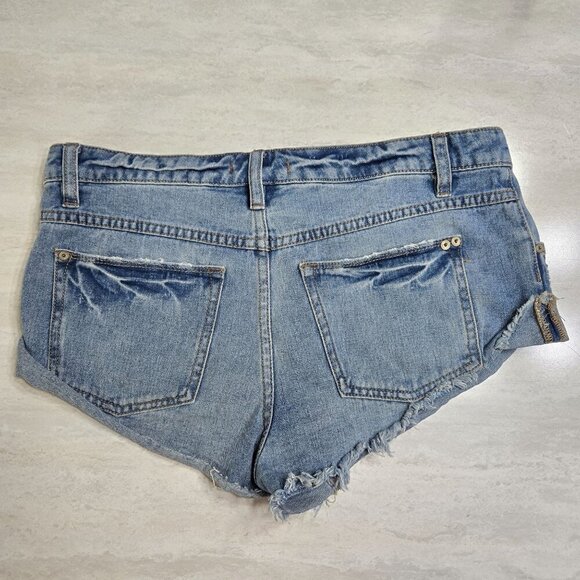 Free People Micro Booty Shorts Womens 27 Distressed Spring Break Festival Boho - Picture 2 of 13